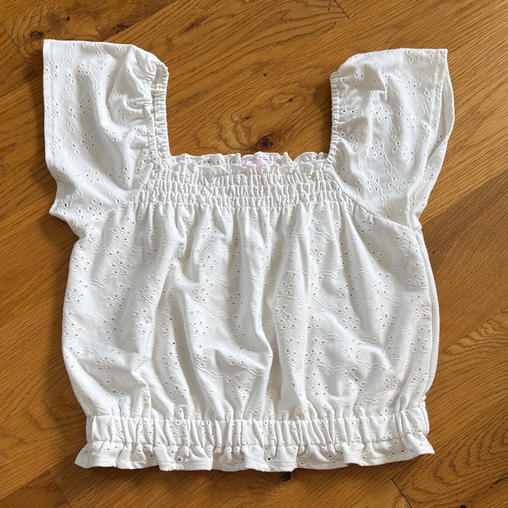 White Eyelet Girl’s Top
